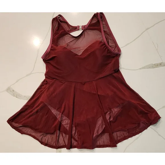 Torrid Underwire Long Mesh Overlay Swim Dress With Brief Violet XL - Picture 1 of 11